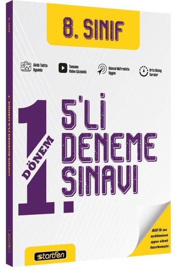8. Sınıf 1. Dönem 5'Li Genel Deneme Sınavı - Startfen Yayınları - Image 1