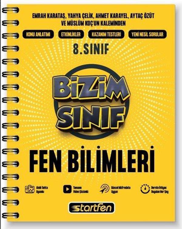 8. Sınıf Bizim Sınıf Fen Bilimleri Defteri - Startfen Yayınları - Image 1