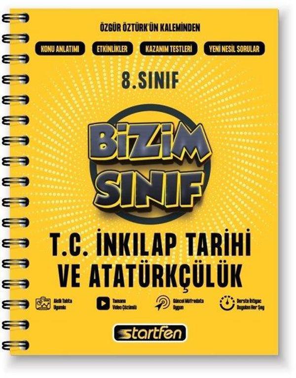 8. Sınıf Bizim Sınıf T.C. İnkılap Tarihi ve Atatürkçülük Etkinlikli Defteri - Startfen Yayınları - Image 1