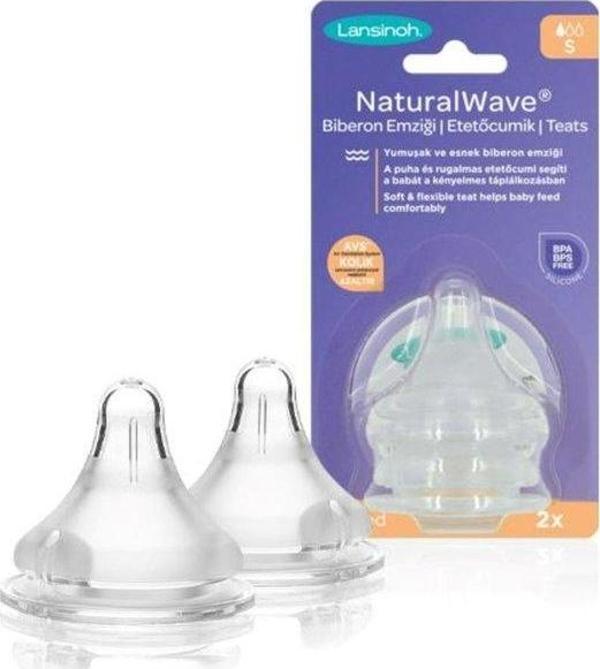 Lansinoh Natural Wave Silikon Biberon Emziği 2li Yavaş Akış - Image 1