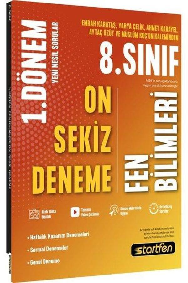 8. Sınıf 1. Dönem 18'Li Fen Bilimleri Denemesi - Startfen Yayınları - Image 1