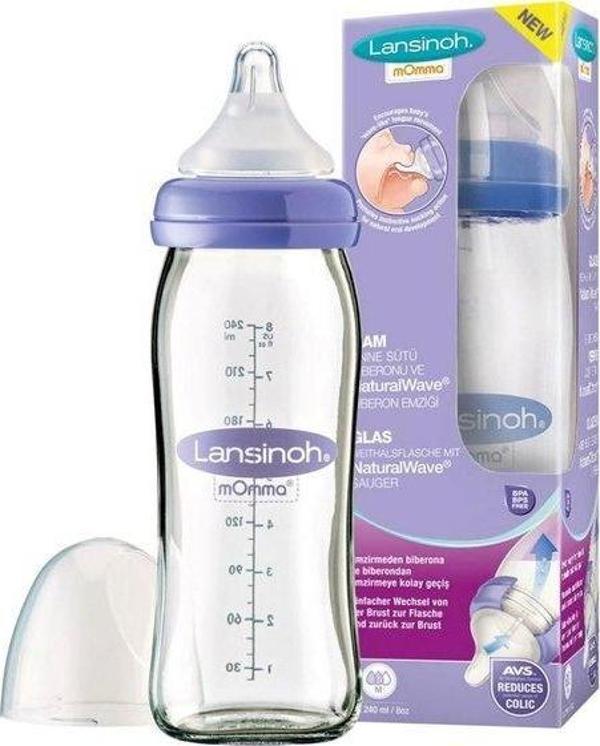 Lansinoh Natural Wave Cam Biberon 240 ml - Image 1