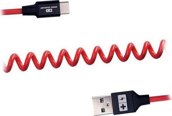 Swiss Charger Spiral Type C Kablo SCC-10012 1,5m - Image 1