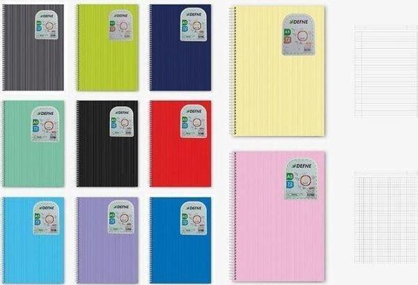 Myline Nova A5 Plastik Kapak 72 Yaprak Kareli Defter 6'lı Paket - Image 1