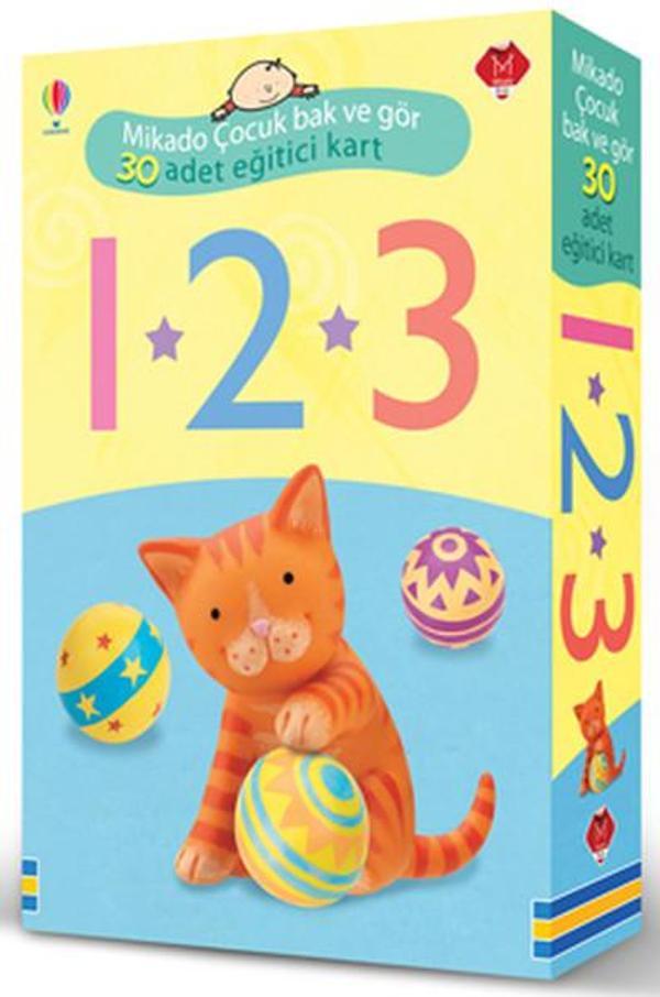 Sayılar 1-2-3 (Mikado Çocuk Bak ve Gör) 30 Adet Eğitici Kart-Flash Kart - Mikado Yayınları - Image 1