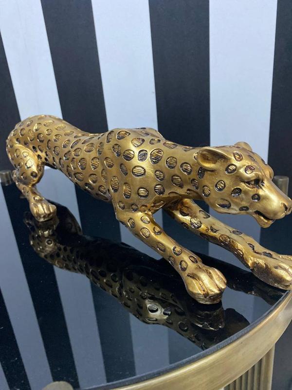 Mirsa Global Leopar Eskitme Gold Dekoratif Biblo - Image 1