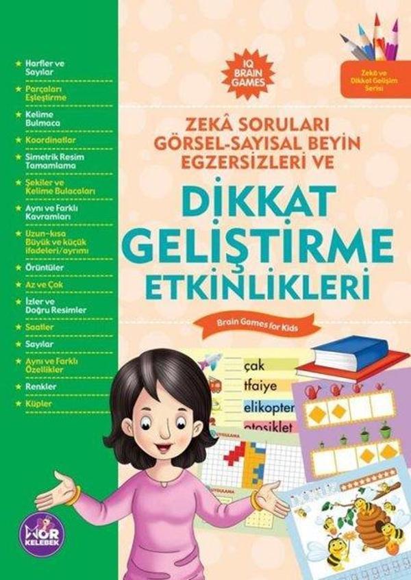 Dikkat Geliştirme Etkinlikleri - Zeka Soruları Görse l- Sayısal Beyin Egzersizleri Ve - Mor Kelebek - Image 1
