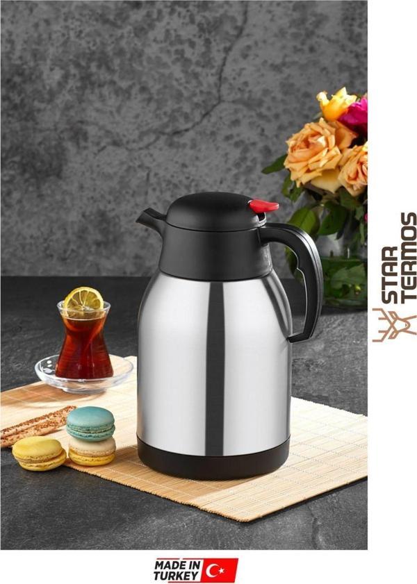 Star Termos 2 Litre Çift Kat Paslanmaz Çelik Termos ( Piknik Kamp Outdoor Ofis Otel Kafe Okul ) Sth - 6156 - Image 1