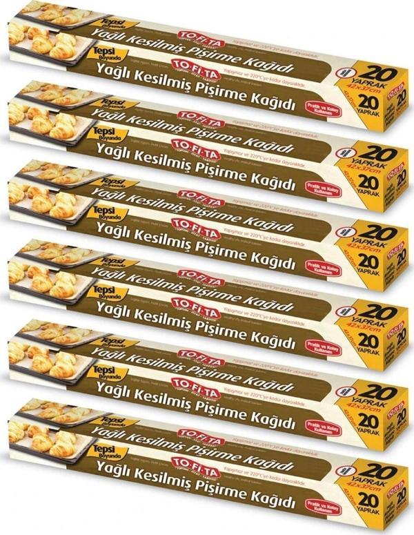 Tofita 6 Kutu 20 Yaprak Hazır Kesilmiş Yağlı Pişirme Kağıdı 42X37 Cm - Image 1