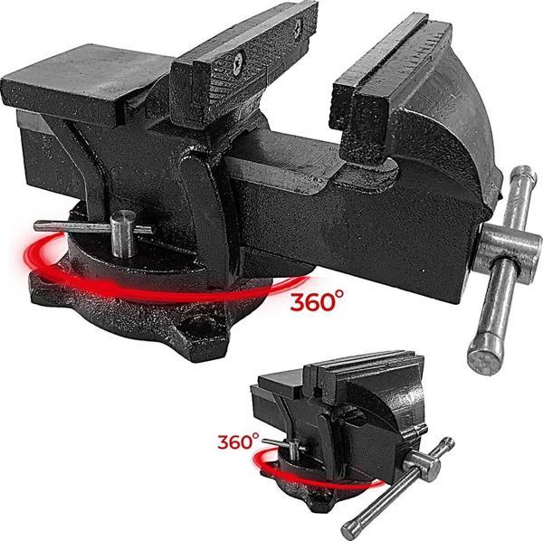Anadolu Strong Büyük Boy 80mm 3'' 360'' Dönerli Taban Dövme Çelik Sabit Tezgah Masa Mengenesi - Image 1