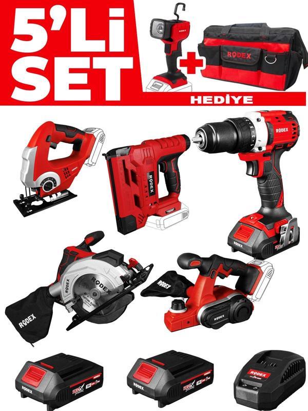 Germany Style Rodex 5 li Usta Seti Matkap-Zımba-Çivi Tabancası-Planya Daire Testere Dekuapj Testere - Image 1