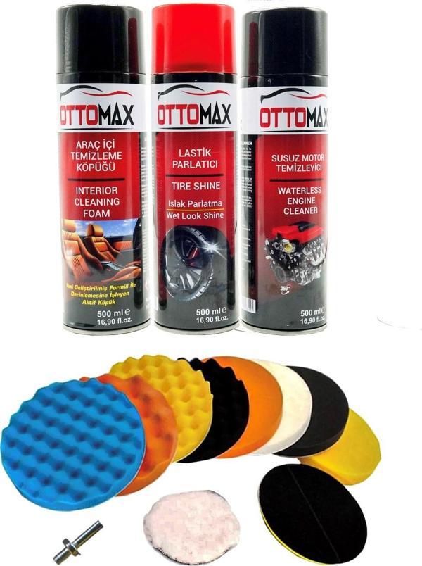OTTOMAX 14 Parça Pasta Cila Sünger Seti Motor Temizleme Lastik-Jant Parlatma  Araç Temizlik Seti - Image 1