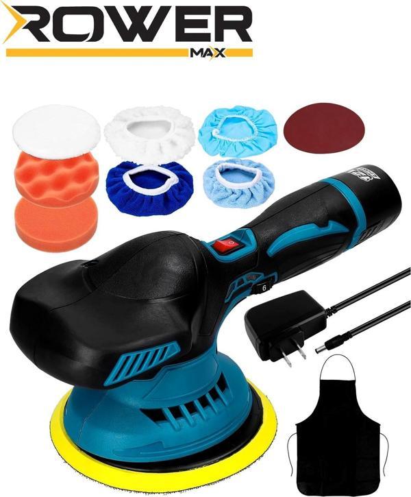 ROWERMAX Çift Akülü Orbital 18V Lityum 2x Batarya 6 Devir Ayarlı Detay Pasta Cila Zımpara Polisaj Ma - Image 1
