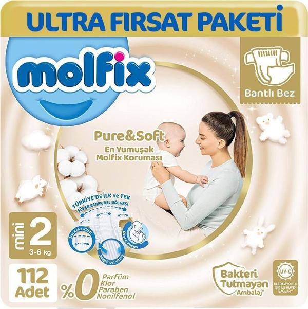 Molfix Pure Soft Ultra Avantaj Bebek Bezi 2 Beden 112 Adet - Image 1
