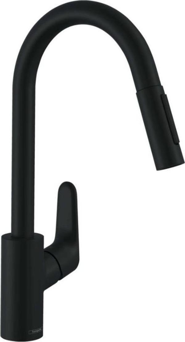 Hansgrohe Focus Eviye Bataryası 230 Spiralli Siyah 31815670 - Image 1