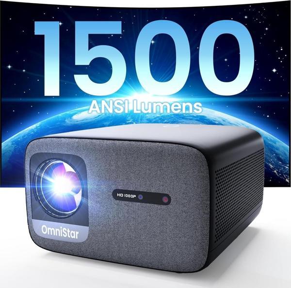 OmniStar L80 4K Projektör WiFi ve Bluetooth, 1500 ANSI Lümen Yerel 1080P - Image 1