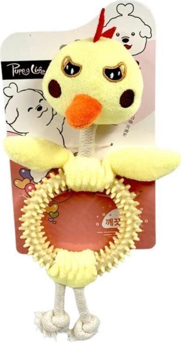 Nanbell W527 Kedi ve Köpek Peluş Dişlik Oyuncak Sarı 27-14cm - Image 1