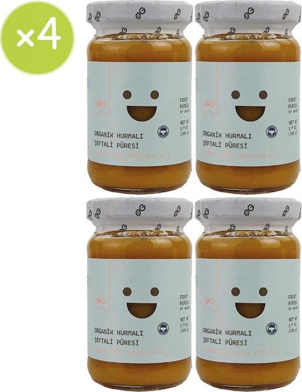 OG Natural 4'lü Organik Hurmalı Şeftali Püresi 105 Gr +6 Ay - Image 1