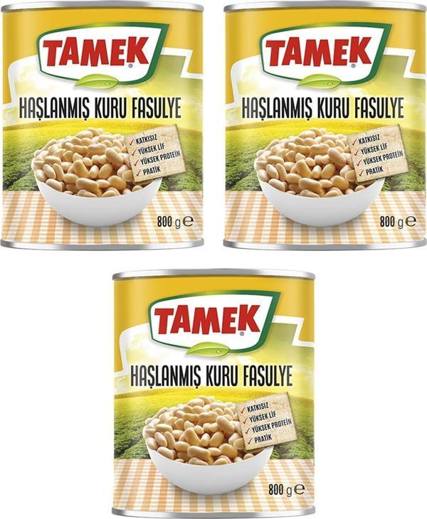 Tamek Haşlanmış Kuru Fasulye 800 Gr x 3'Lü Paket - Image 1