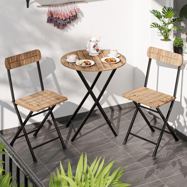 Eportatif  Masa Sandalye Bahçe  Bistro Takım Yuvarlak Çam 1481 - Image 1