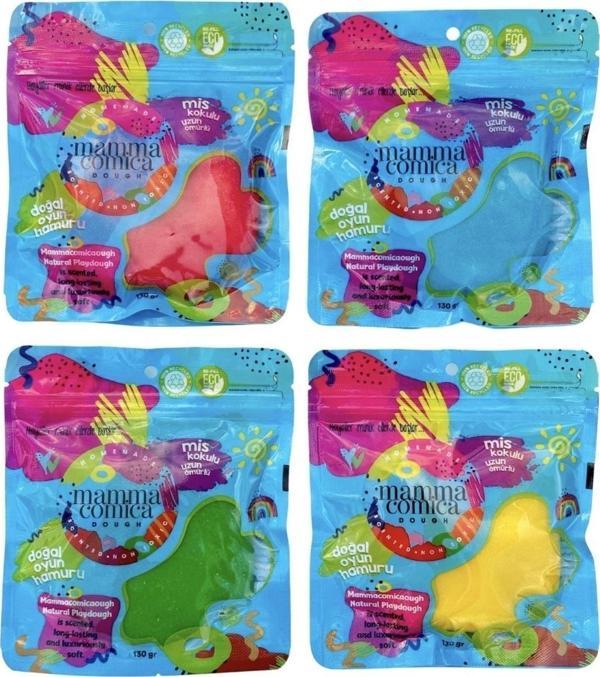 Doğal Oyun Hamuru 4’lü set ECO-Friendly Package (4*130gr) - Image 1