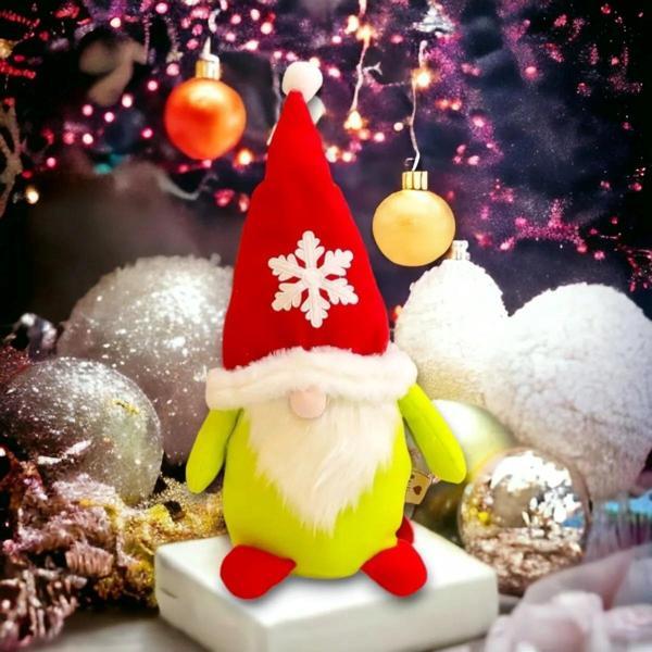 Yılbaşı Yeniyıl Dekorasyon Süsü Gnome Elf Pelüş Christmas Noel Dekorasyon Süsleri Peluş Elf Gnome Bebek LİMON YEŞİLİ - Image 1