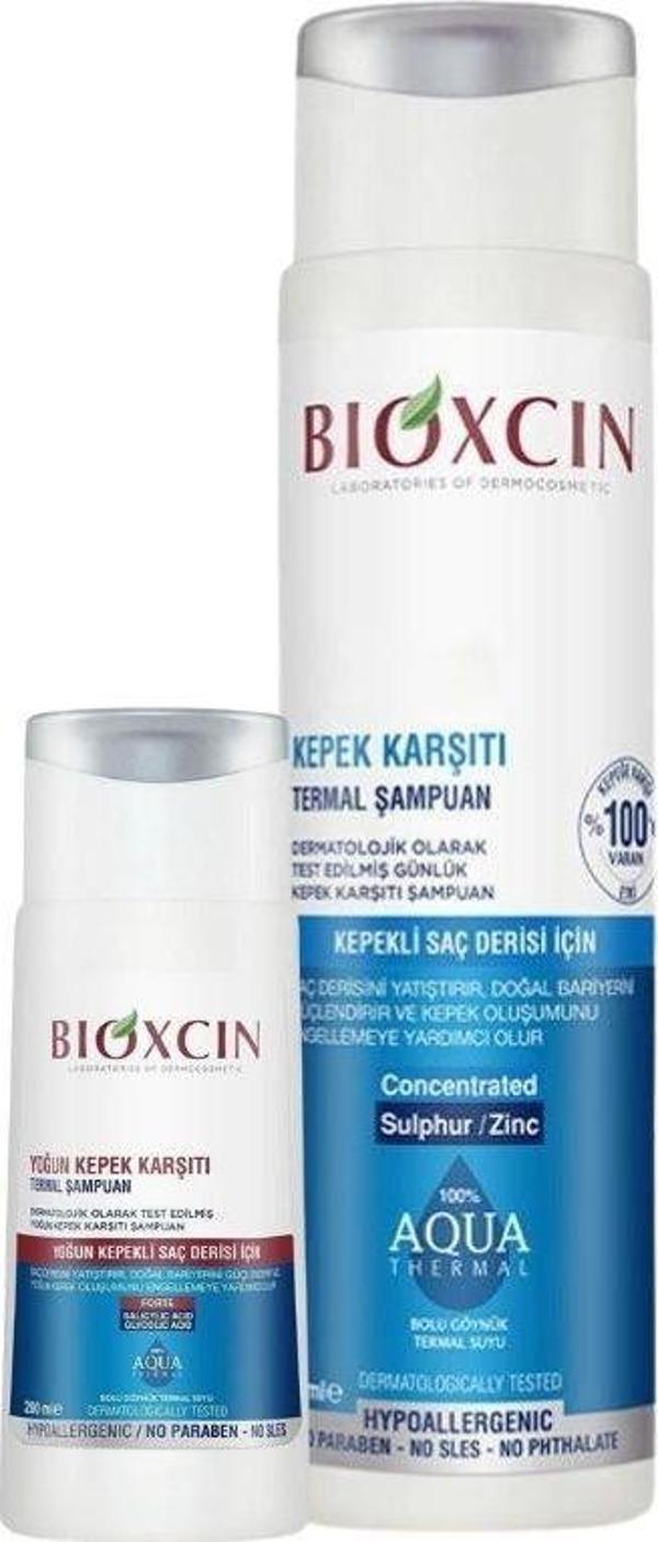 Bioxcin Aqua Kepek Karşıtı Termal Şampuan 300 Ml + Yoğun Kepek Karşıtı Termal Şampuan 200 Ml - Image 1