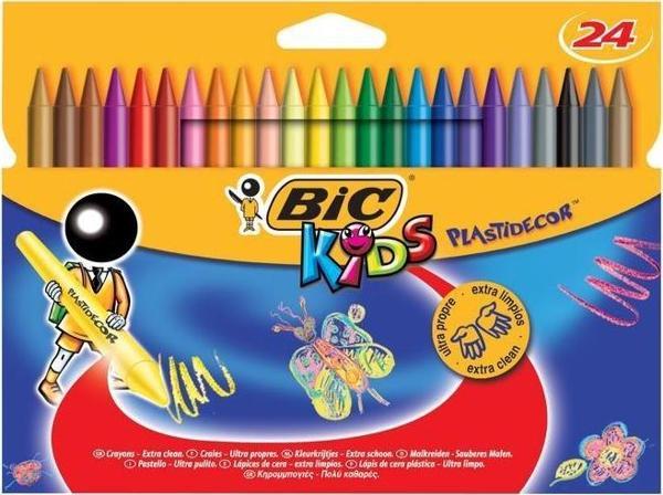 Bic Kids Plastidecor Elleri Kirletmeyen Silinebilir 24'lü Pastel Boya - Image 1