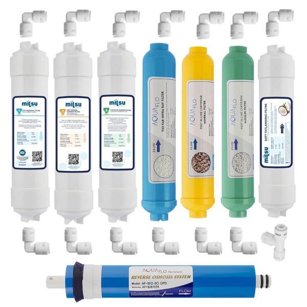Mil Su Kapalı Kasa Su Arıtma Cihazı 8li Filtresi AquaFlo Membran Set - Image 1