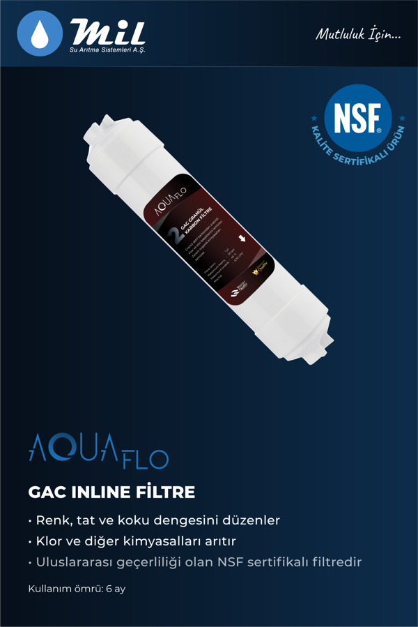 Aquaflo Kapalı Kasa Cihazlar İçin 2. Aşama 12″ GAC Ön Filtre - Image 1