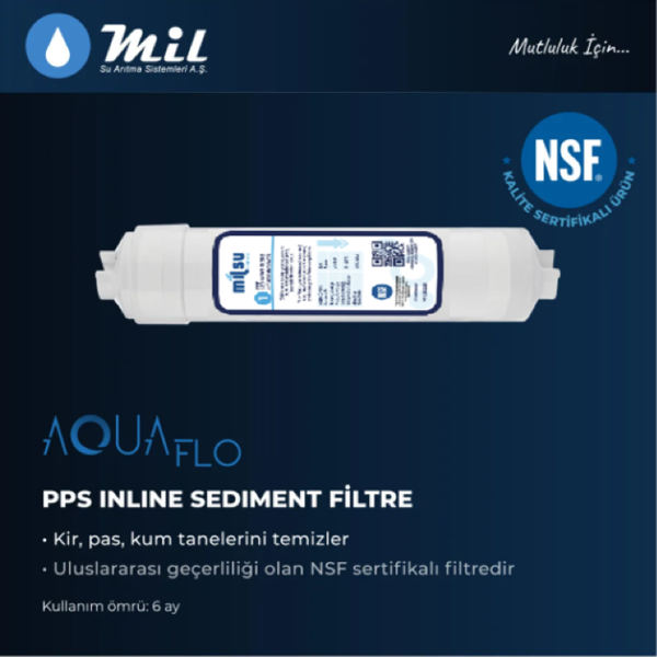 Aquaflo Kapalı Kasa Cihazlar İçin 1. Aşama 12″ PPS Ön Filtre - Image 1