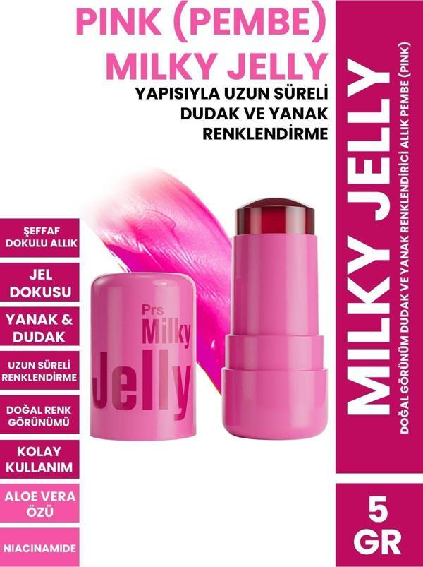 Procsin Milky Jelly Doğal Görünüm Dudak Ve Yanak Renklendirici Allık Pembe (Pink) 5 Gr - Image 1