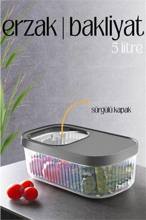 Findit MultiBox Erzak Bakliyat Kutusu Sürgülü Kapak 5 Litre - Image 1