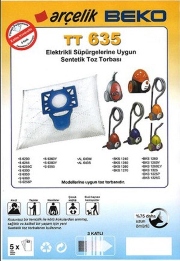 Arçelik Tt635 - Beko Uyumlu Süpürge Torbası 5 Adet - Image 1