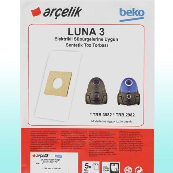 Arçelik Trb 3982 Uyumlu Süpürge Toz Torbası Trb3982 5 Adet - Image 1
