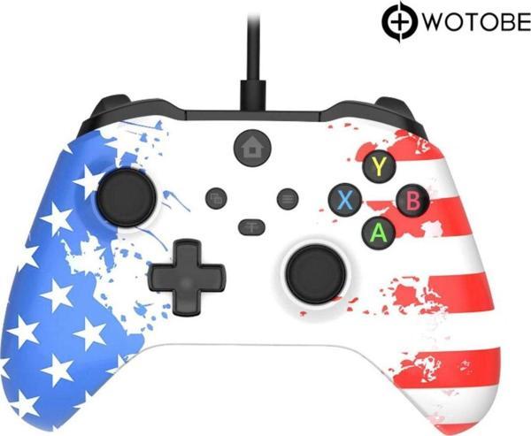 WOTOBE Xbox One Kablolu Turbo Fonksiyonlu Çift Titreşimli Oyun Kolu Joystick Gamepad - Image 1