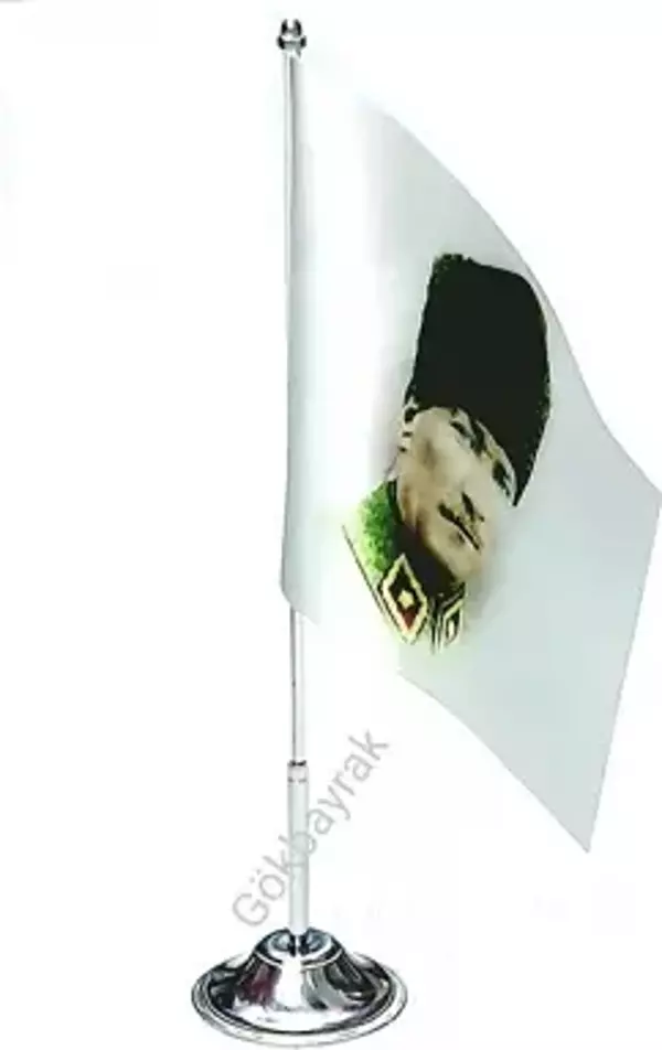 Atatürk Kalpaklı Masa Bayrağı
 - Image 1