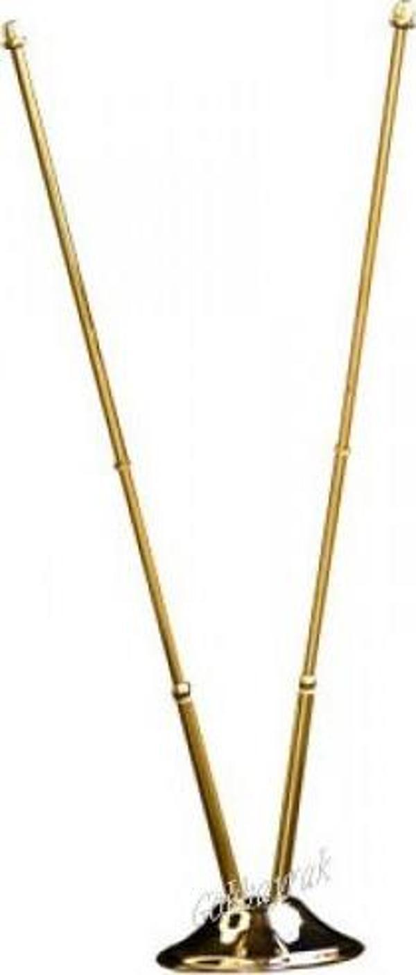 Çiftli (2-li) Gold Masa Bayrak Direği - Image 1