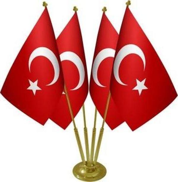 Dörtlü (4'lü) Gold Masa Bayrak Direği (Sadece direk)
 - Image 1