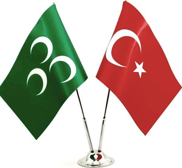Türk-Yeşil Üç Hilal Masa Bayrağı - Image 1