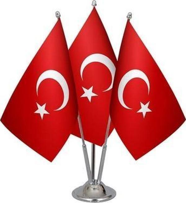Üçlü (3lü) Masa Bayrak Direği (sadece direk) - Image 1