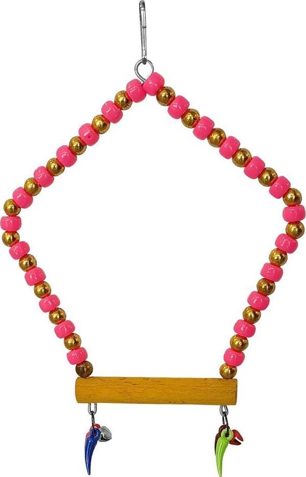 Beşgen Çanlı Muhabbet Kuşu Salıncağı 7-14 cm Renkli - Image 1