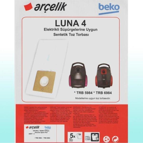 Arçelik Trb 6984 Süpürge Modeli 5 Adet Toz Torbası Trb6984 - Image 1