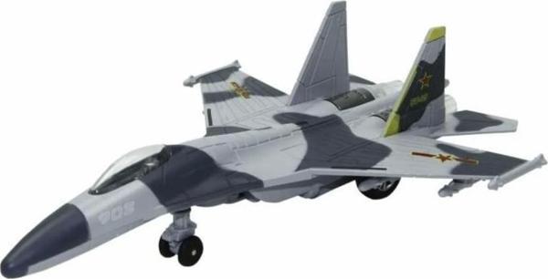 HW777-17 - Çek Bırak Metal Uçak Sesli Işıklı - Gri - Image 1