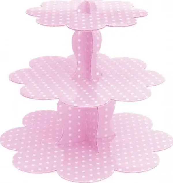 MYEBI KARTON CUPCAKE STANDI PEMBE PUANTİYE - Image 1