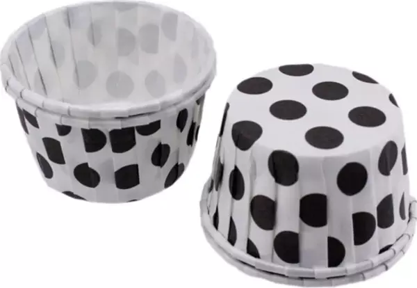 ÖZEL PET KAPSÜL 44*35mm 50 ADET BEYAZ-SİYAH PUANTİYE - Image 1