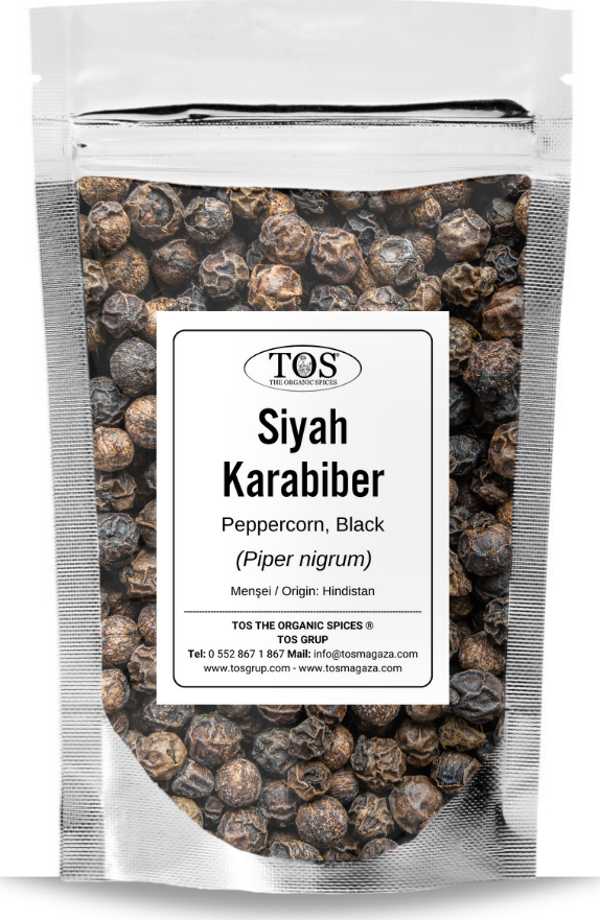 Siyah Karabiber Bütün 50 gr (1. KALİTE) Piper Nigrum / Peppercorn, Black Whole - Image 1