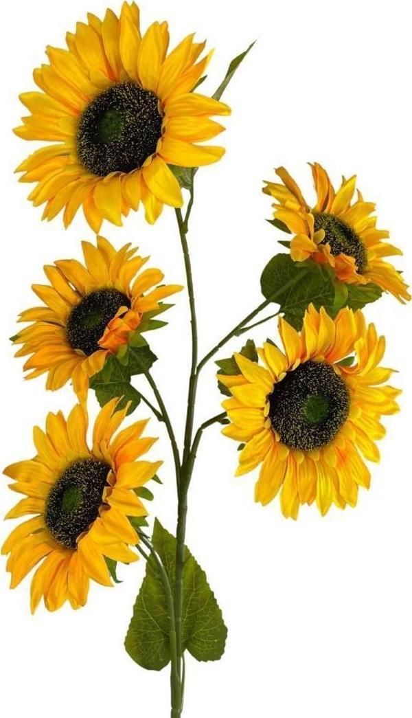 Netten Evime Yapay Çiçek Ayçiçeği Sarı Sunflower Dekoratif Çiçek 105 cm Dev Ay Çiçeği 5 Kafalı - Image 1