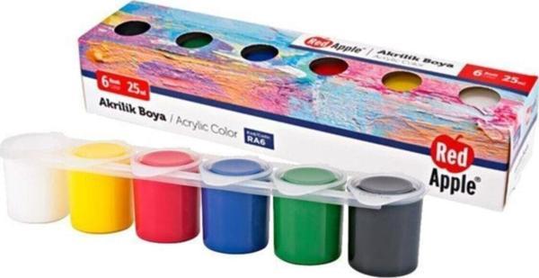Red apple Akrilik Boya Sıralı 6 Renk 6x25 Ml. Ra6 - Image 1