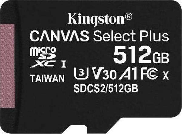 Kingston 512GB microSDXC Canvas Select Plus 100R A1 C10 Card + Adapter SDCS2/512GB - Image 1